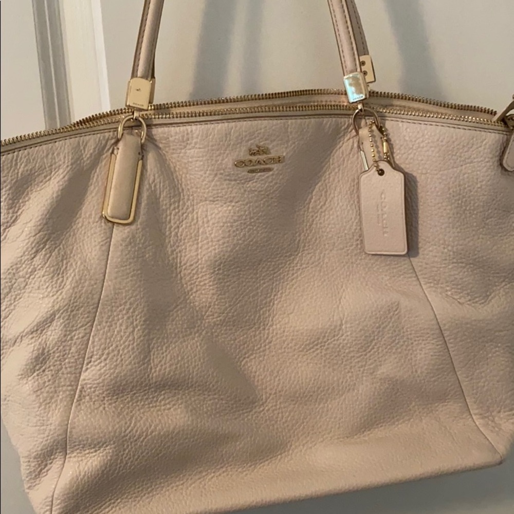 White and good Coach purse